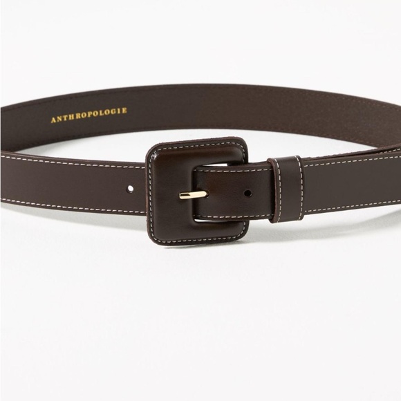 Anthropologie Brown Leather Covered Square Belt NWT small NWT Square Buckle Belt By Anthropologie | Mercari main image 2